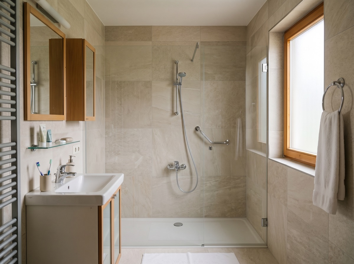 Neue barrierefreie Dusche nach dem Umbau